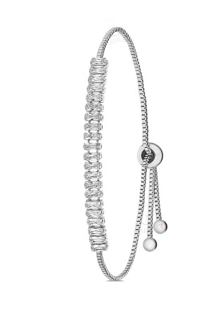 Verstellbares Damen-Baguette-Wasserweg-Armband mit Zirkonsteinen BLK-M7029 - 1