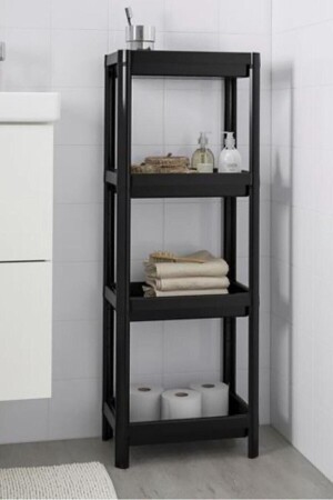 Vesken 3 Bölmeli Banyo Raf Ünitesi Siyah Ikea Model Mutfak Düzenleyici TYC00260756642 - 3