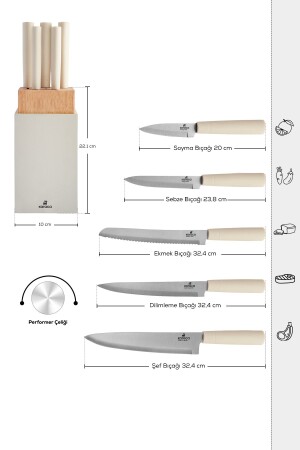 Viego 6-teiliges Messerset Creme - 6