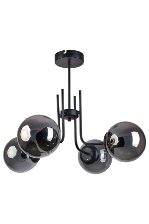 Vien Modern Design Wohnzimmer Esszimmer Küche Schwarz Farbe Rauchglas Pendelleuchte 4-teiliger Kronleuchter V3246 - 2