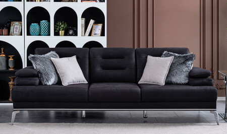 Vienay Schwarz – Graues Sofa-Set - 10