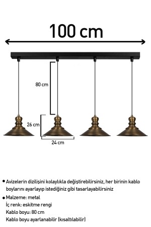 Vierfache Nantes Antikfarbe Metall Hängelampe Kronleuchter Lampe Rustikaler Vintage Innenbereich Büro Café Hotel BMM7106XXXX14 - 6