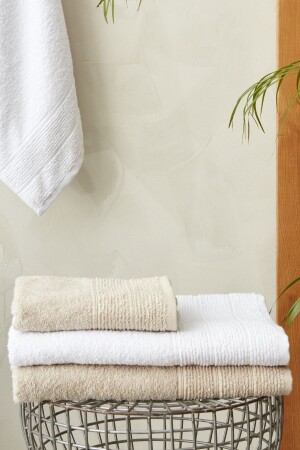 Vinos 4-teiliges Gesichts-/Badetuch-Hammam-Set, Beige - Karaca Home