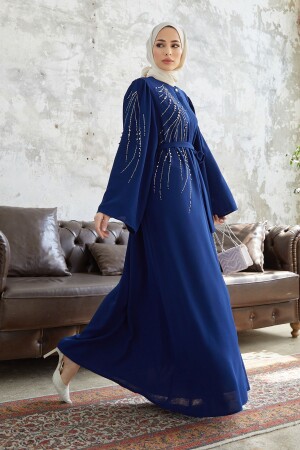 Viona Taşlı Abaya - Indigo - Vavinor