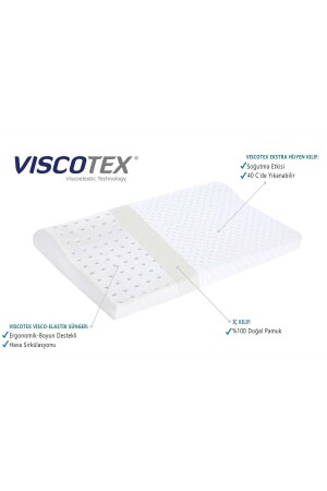 Visco Boyun Destekli Ortopedik Bebek Yastığı 50x30x6-4 Cm- Beyaz - 5