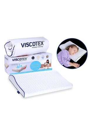 Visco Orthopädisches Babykissen mit Nackenstütze 50x30x6/4 cm - Weiß - 1