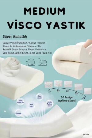 Visco Wave Bebek&çocuk Yastığı Hafızalı Sünger 45x30x10-7 Cm Medıum VİSCO 0235647 - 6