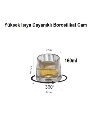 Viski Kokteyl Bardağı Kadehi 360 Dönen Cam Bardağı 2li Set 160ml - 4