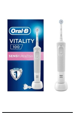 Vitality D100 Box Beyaz Şarj Edilebilir Diş Fırçası Sensi Ultrathin - 1