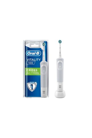 Vitality D100 Şarj Edilebilir Cross Action White Elektrikli Diş Fırçası 87501 - 1