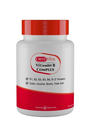 Vitamin B Complex 50 Kapsül B1- B2- B3- B5- B6- B12 Vitaminleri- Kolin- İnositol- Folik Asit- Biotin - 2