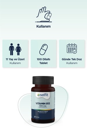 Vitamin B12 1000 Mcg 100 Dilaltı Tablet - 6