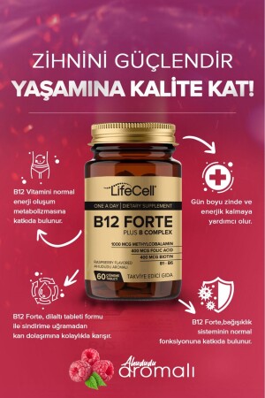 Vitamin B12 1000 Mcg Metilkobalamin B Kompleks (60 ÇİĞNEME TABLETİ) B Complex - 4