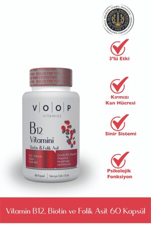 Vitamin B12- Biotin Ve Foik Asit Içeren Takviye Edici Gıda 60 Kapsül - 1