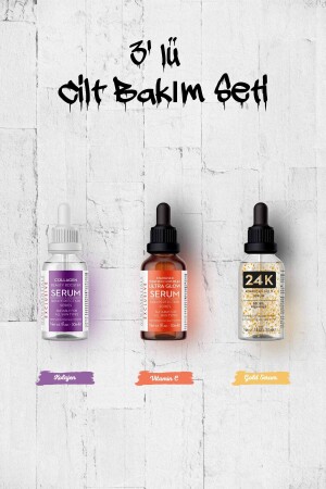 Vıtamın C - Kolajen Serum - Altın Parçacıklı Serum 3' lü Fırsat Paketi 3x30 ml NEWSETCKG3PKT - 2