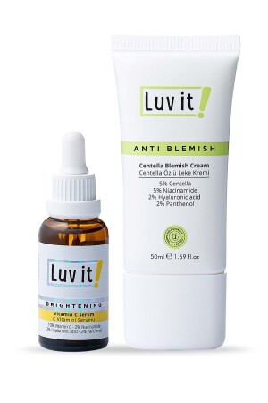 Vitamin-C-Serum + Centella-Extrakt-Makel-Creme (aufhellend und gegen Hautunreinheiten), 2-teiliges Hautpflegeset LUVIT106 - 2