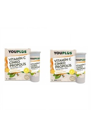 Vitamin C Zink Propolis 20 Brausetabletten – Nahrungsergänzungsmittel (2 Stück) Ypxyz1 - 2