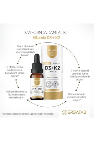 Vitamin D3 K2 2'si 1 Arada Damla D3 K2 Vitamin - 3