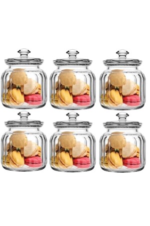 Viva Glass Jar – Vorratsbehälter aus Glas 6 Stück 900 cc Fma05051 019oa Adasya Home Viva 06 - 1