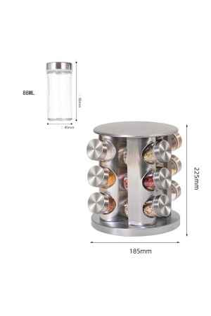 VİVİEN HOME 12-teiliges rotierendes Metall-Gewürzschüssel-Gewürzset vivien 12-teiliger Edelstahl - 3