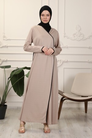 Vizon Kruvaze Yaka Biyeli Esnek Interlok Kumaş Namaz Elbisesi - Transacoustic