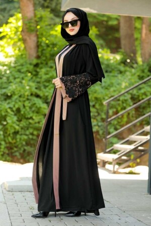 Volan Kollu Somon Tesettür Abaya 55084smn - 1