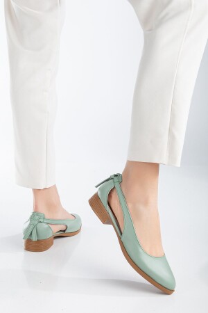 Volpen Skin Low Heel Schuhe Mintgrün - 3