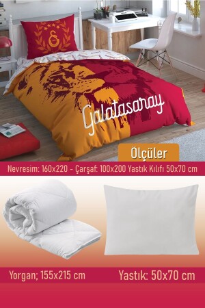 Von Galatasaray lizenziertes Aslan-Set – 5-teiliges Einzelschlafset - 4