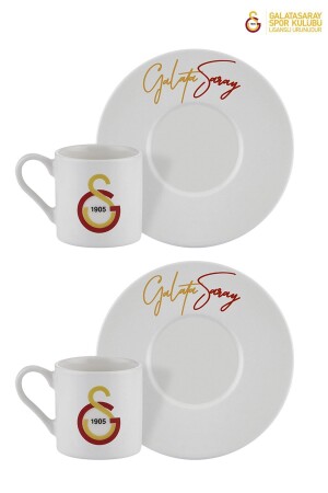 Von Galatasaray lizenziertes handgeschriebenes Set mit 2 Kaffeetassen N3476 - 5