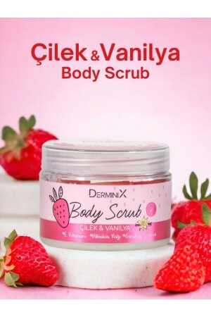 Vücut Peelingi Body Scrub Çilek Vanilya 300 ml - 1