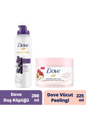 Vücut Peelingi Nar Çekirdeği Ve Shea Yağı 225 ml Duş Köpüğü Açai Yağı Yoğun Köpük 200ml - 2