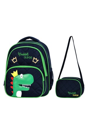 Waddell gesteppter Grundschulrucksack und Lunchbox mit Dinosauriermuster - 3