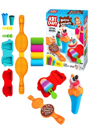 Waffel- und Eiscreme-Spielknete- und Formenset 200 gr -dede - 1