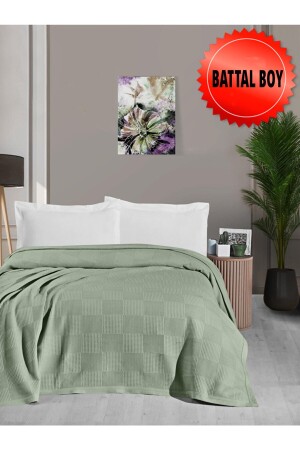 Waflle Desenli Pike Battaniye %100 Pamuk Kalın İplik Yumuşak Battal Boy 240 x 260 - Mulberry