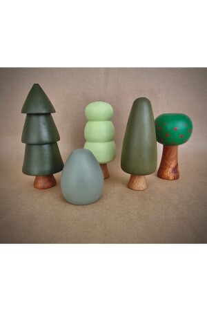 Waldorf 5-teiliges Naturholzbaum-Spielset für Baby- und Kinderzimmerdekoration, Foto DRAAOS5li181122 - 2