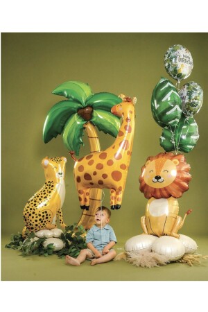 Waldtiere Süßer Kaffee Retro Giraffe Folienballon 95 cm - 1