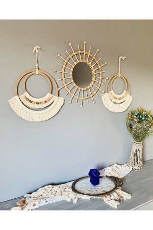 Wall Art Bohem Makrome Duvar Dekorasyon Ürünü 3lü Set - Kattuna