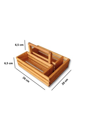 Walnussfarbener Serviettenhalter mit Holzgriff und Gewürzregal mit Fächern, wendbar FLX_KP_010 - 6