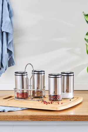 Walter Inox 4'lü Standlı Kare Baharat Takımı 153.03.08.5007 - Karaca