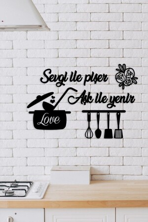 Wanddekoration „My Black Kitchen Cooks with Love“. - 3