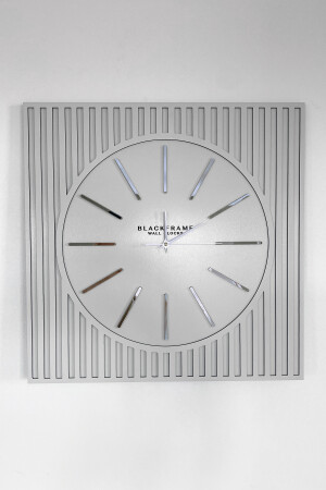 - Wanduhr im Sonderdesign der Lines Effects-Serie – Hellgrau und Silber – 50 x 50 cm 012021LEM - 5