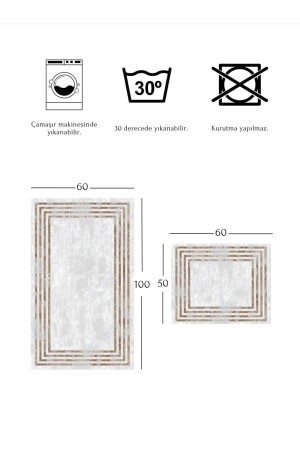 Waschbarer rutschfester Baumwollgewebeboden mit abstraktem Muster 60x100-50x60 2-teiliges Badematten-Toilettenset 19 - 4