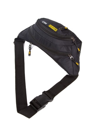 Wasserabweisende Unisex-Schulter- und Hüfttasche aus Impertex-Gewebe mit Kopfhörerausgang, Kreuzgurt, schwarze Farbe, 310322-NPK1 - 3