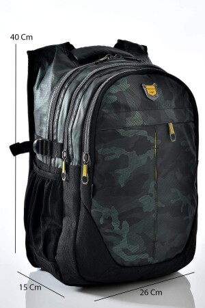 Wasserabweisender, gepolsterter Rucksack mit Tarnmuster, täglicher Schulrucksack mit Laptopfach, Relaxion2235 - 2