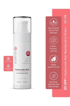 Wasserbasierte Anti-Aging-Tagespflegecreme mit Hyaluronsäure 20 SPF Sonnenschutz 50 ml SNTPLSHASBZLNMLD - 2