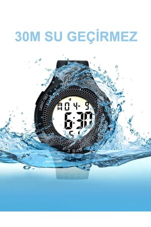 Wasserdichte 30mt Digital-Armbanduhr Silikon Young Luminous Black Valhal30mt - 1