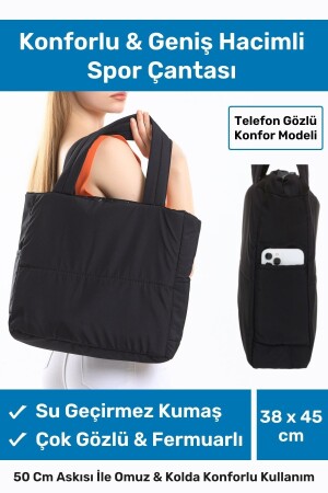 Wasserdichte Damen-Fitness-Sport-Tagestasche, großes Volumen, langlebige Sportler-Hand- und Armtasche, Stoff, große Tasche für Fitnessstudio-Modell - 3