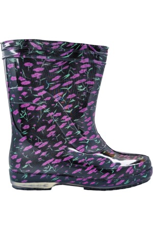 Wasserdichte Regenstiefel für Damen in Lila mit Blumenmuster - 1