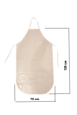 Wasserdichte Unisex-Küchenschürze aus PVC – Metzgerschürze – Arbeitsschürze, weiß, 120 cm Länge, Smax109 - 2