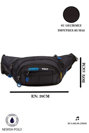 Wasserdichte Unisex-Schulter- und Hüfttasche aus Impertex-Gewebe mit Kopfhöreranschluss (TÄGLICHER GEBRAUCH) 310322-NPK1 - 1
